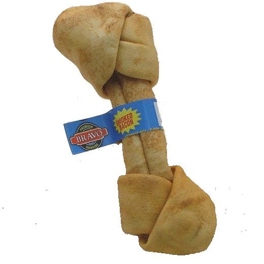 Suņu gardumi Grauzdētas jēra ādas kauls ar bekona garšu 200g, 22cm 1gab