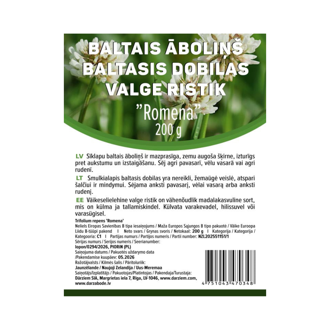 Āboliņš baltais Romena 200g