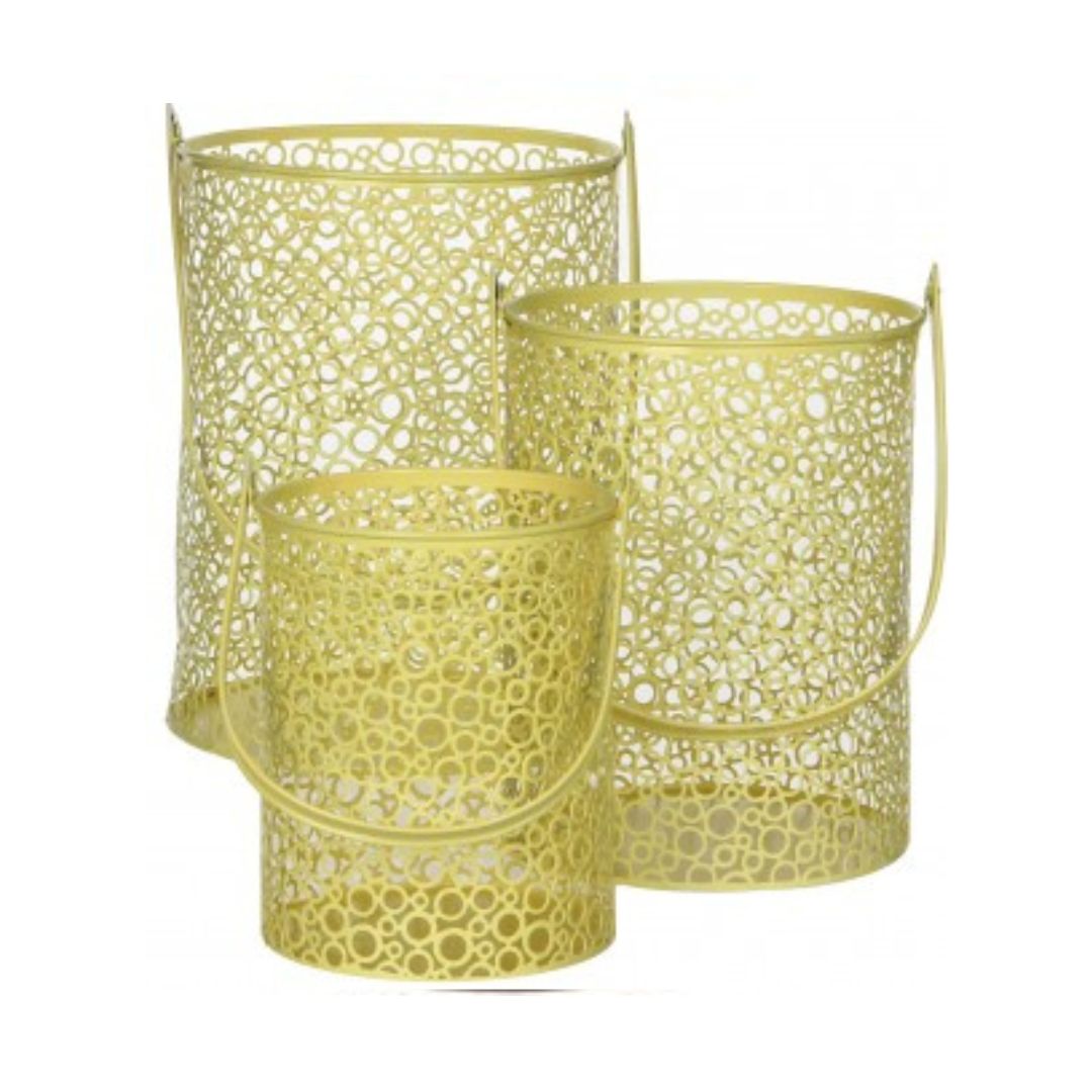 Laterna metāla dzeltena 19.5cm 1gab