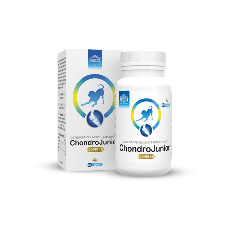 Straujās augšanas perioda uztura bagātinatājs suņiem junioriem Chondro Junior 120tb