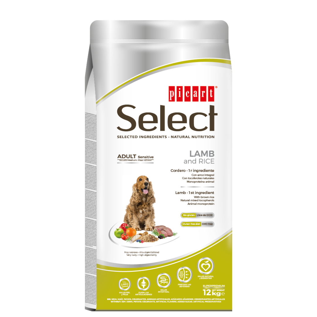 Suņu barība Select Sensitive Superpremium ar jēru un rīsiem 12kg