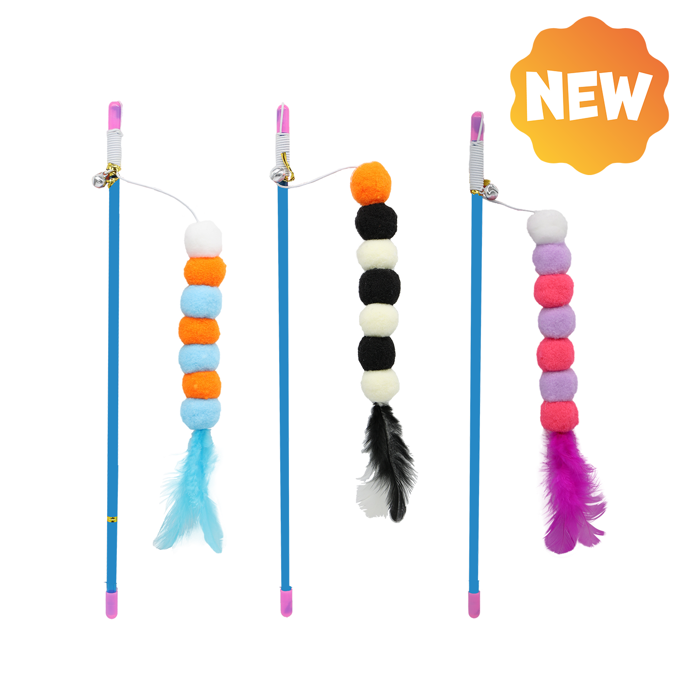 Kaķiem rotaļlieta makšķere 51cm