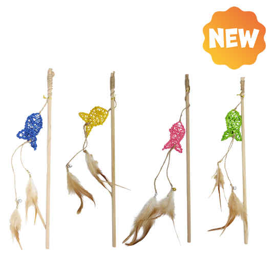 Kaķiem rotaļlieta makšķere 47cm