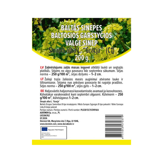 Sinepes baltās zaļmēslojumam 200g