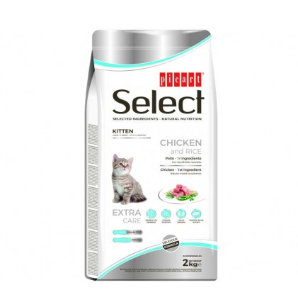Kaķu barība Select kaķēniem ar vistu un rīsiem 2kg