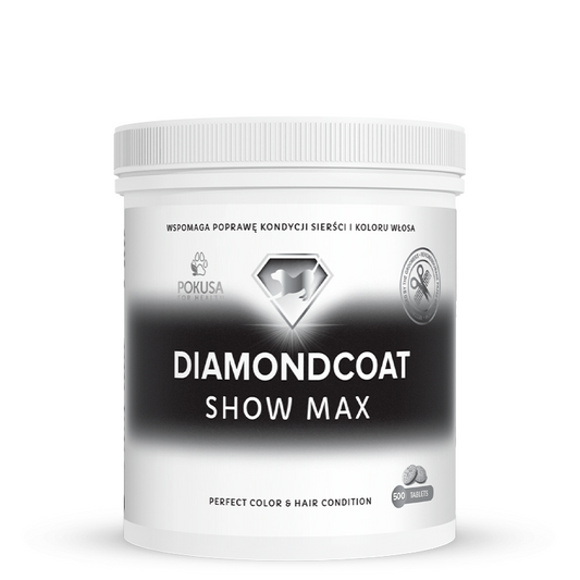 Spalvai barības piedeva suņiem Diamond Coat show max 300g/500tb