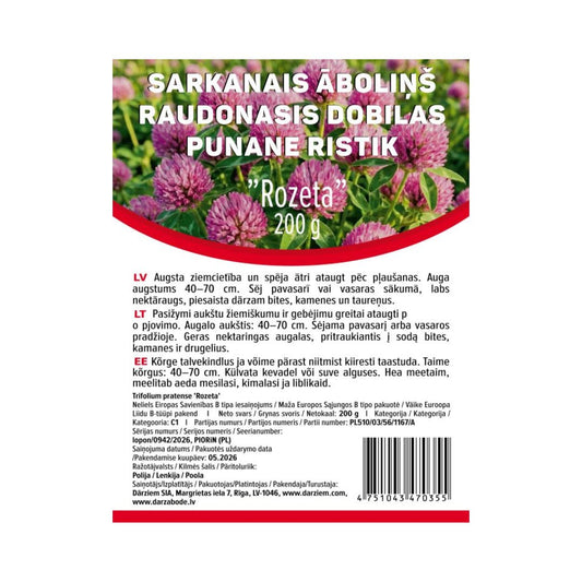 Āboliņš sarkanais Rozeta 200g