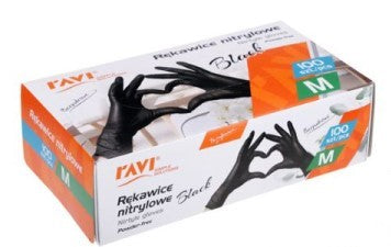 Cimdi gumijas L izmērs melni 100gab