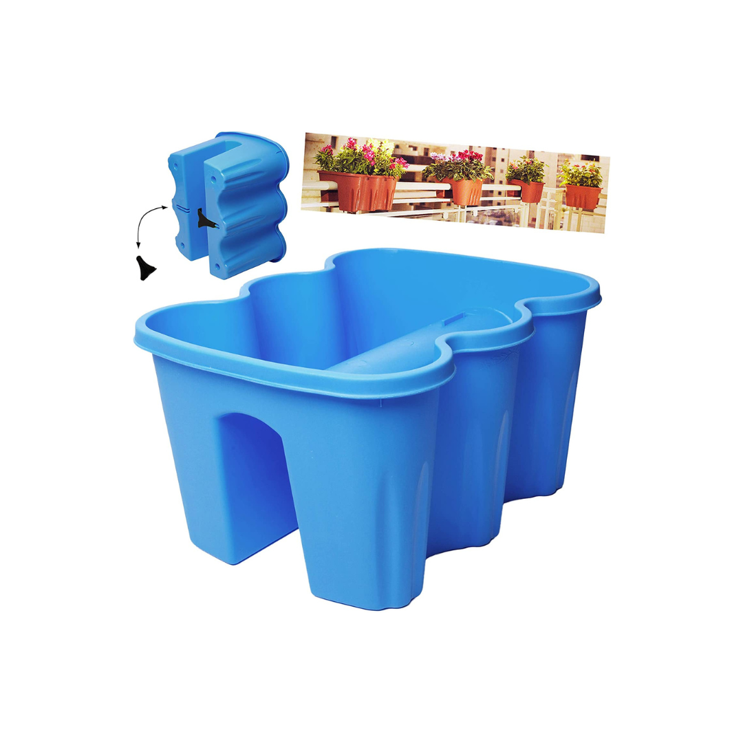 Balkona kaste plastmasas 38cm zila