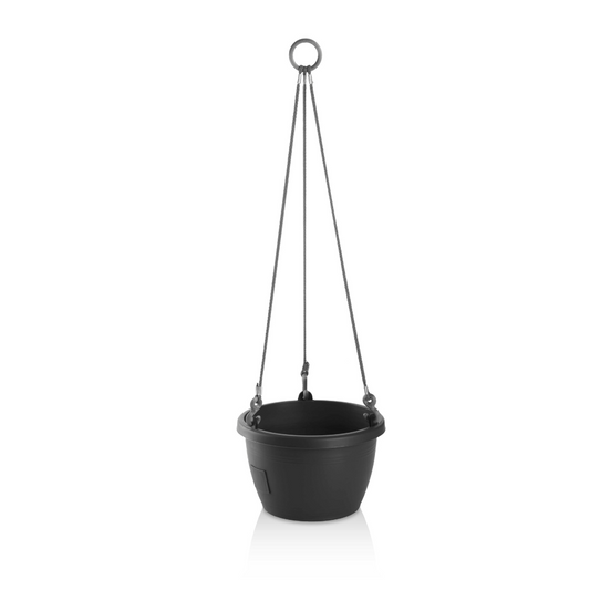 Iekarams puķu pods plastmasas antracīta 25cm ar āķiem