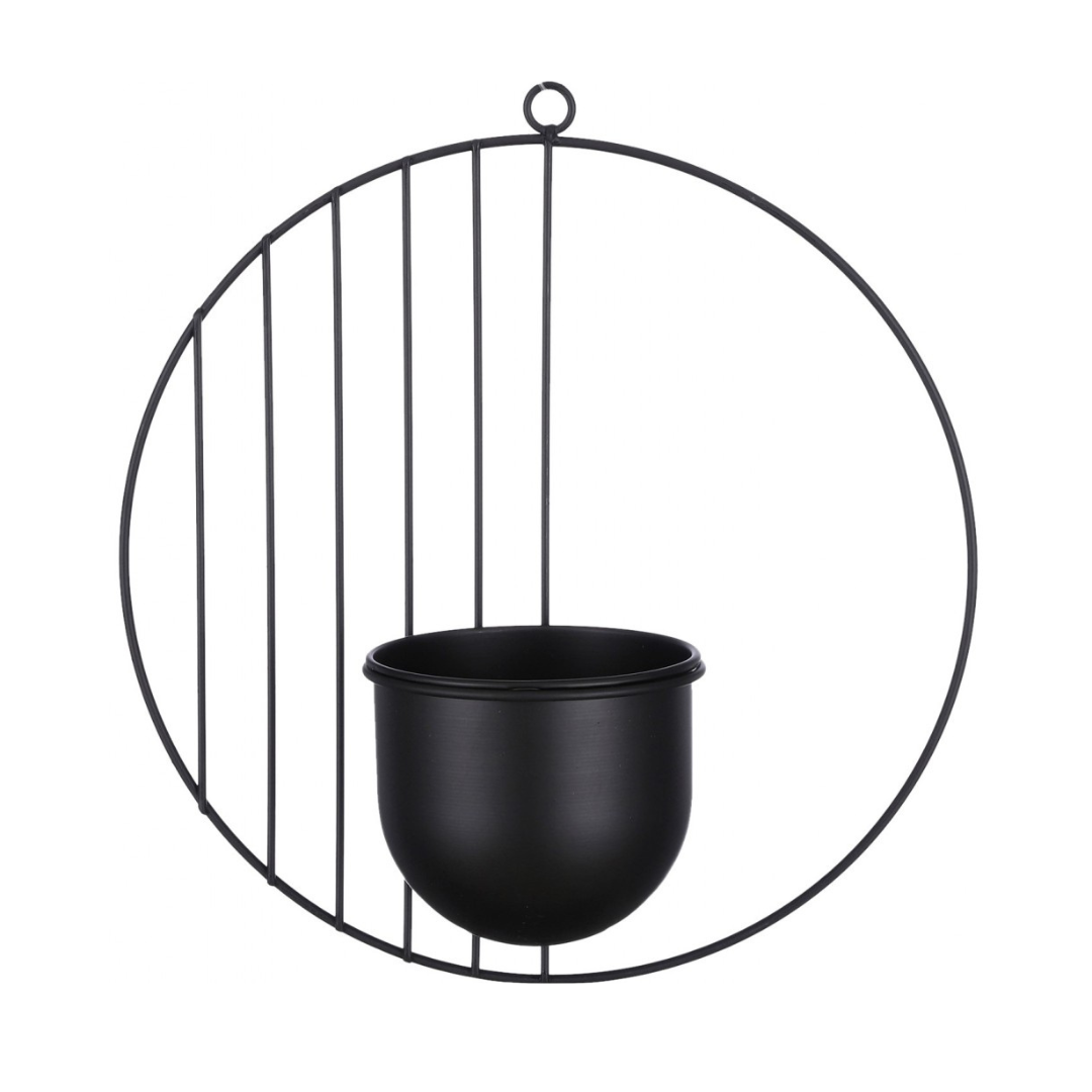Puķu pods metāla melnā krāsā 36cm