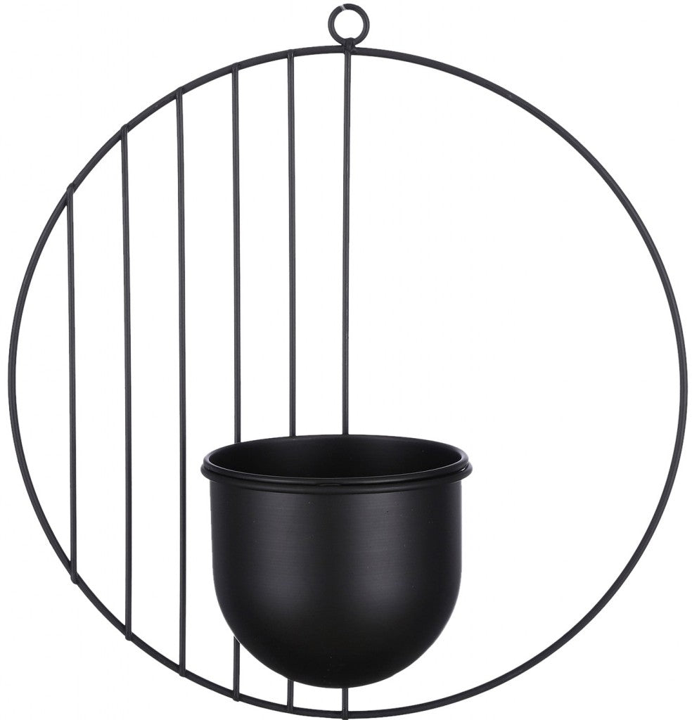 Puķu pods metāla melnā krāsā 36cm